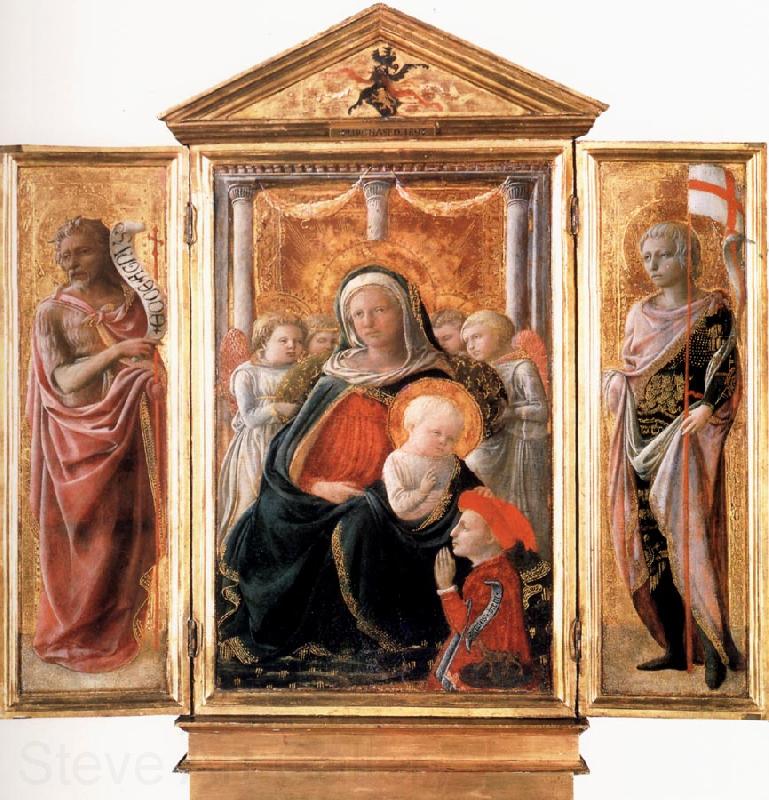 Fra Filippo Lippi Madonna of Humility with Angels and Donor,St john the Baptist,St Ansanus Cambridge,Fitzwilliam Museum. Norge oil painting art